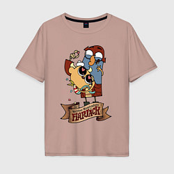 Футболка оверсайз мужская Flapjack - heart candies, цвет: пыльно-розовый
