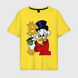 Футболка оверсайз мужская Duck tales - Scrooge bitcoin, цвет: желтый