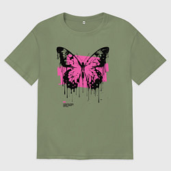 Футболка оверсайз мужская Emo butterfly, цвет: авокадо