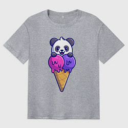 Мужская футболка оверсайз Panda ice cream