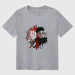 Мужская футболка оверсайз Дандадан: Окарун