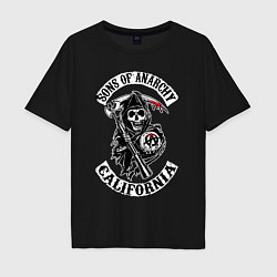 Футболка оверсайз мужская Sons of anarchy - logo, цвет: черный