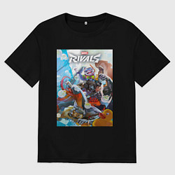 Футболка оверсайз мужская Персонажи - Marvel rivals, цвет: черный
