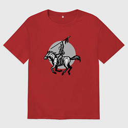 Мужская футболка оверсайз Индеец на коне