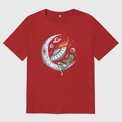 Мужская футболка оверсайз Марсианин на луне