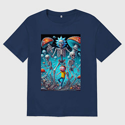 Футболка оверсайз мужская Skeleton Rick and Morty - ai art fantasy, цвет: тёмно-синий
