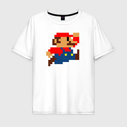 Футболка оверсайз мужская Mario 8 bit, цвет: белый