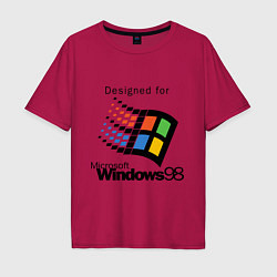 Футболка оверсайз мужская Предназначен для windows 98, цвет: маджента