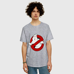 Футболка оверсайз мужская Ghostbusters - logo, цвет: меланж — фото 2