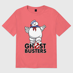 Футболка оверсайз мужская Ghostbusters - stay puft, цвет: коралловый