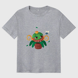 Футболка оверсайз мужская Королевский цветок, цвет: меланж