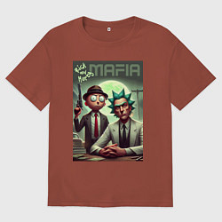 Мужская футболка оверсайз Мафиози Рик и Морти - нейроарт фантазия