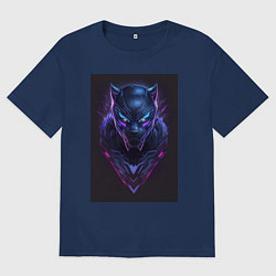 Футболка оверсайз мужская Маска Черной пантеры, цвет: тёмно-синий
