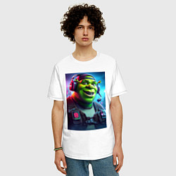 Футболка оверсайз мужская Cool Shrek - cyberpunk, цвет: белый — фото 2