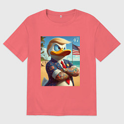 Мужская футболка оверсайз Donald Trump Duck - meme