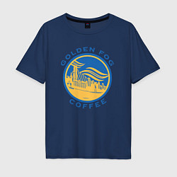 Футболка оверсайз мужская Golden fog coffee, цвет: тёмно-синий