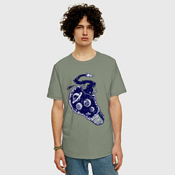 Футболка оверсайз мужская Космическая лампочка, цвет: авокадо — фото 2