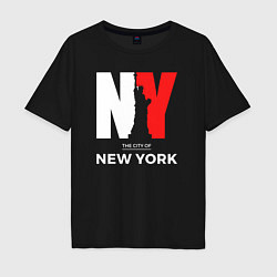 Футболка оверсайз мужская The city of New York, цвет: черный