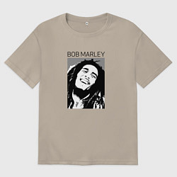 Мужская футболка оверсайз Боб Марли абстрактный портрет