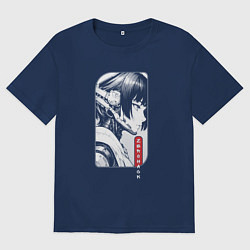 Мужская футболка оверсайз Девушка-хакер