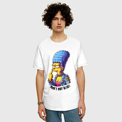 Футболка оверсайз мужская Marge Simpson - punks not dead motto, цвет: белый — фото 2