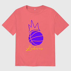 Футболка оверсайз мужская Короли Лейкерс, цвет: коралловый