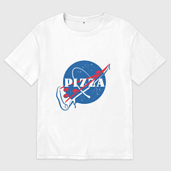 Футболка оверсайз мужская Пицца, цвет: белый