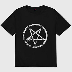 Футболка оверсайз мужская Star pentagram, цвет: черный