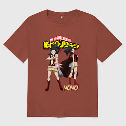Футболка оверсайз мужская Моя Геройская академия Момо героиня, цвет: кирпичный