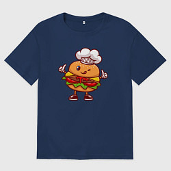 Мужская футболка оверсайз Повар бургер