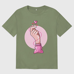 Мужская футболка оверсайз Сердечко