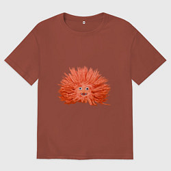 Мужская футболка оверсайз Сartoon monster fluffy orange