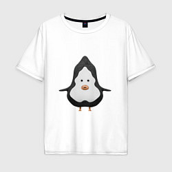 Футболка оверсайз мужская Cartoon penguin character, цвет: белый