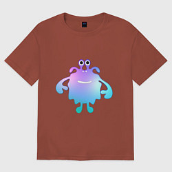 Футболка оверсайз мужская Monster cartoon blue purple, цвет: кирпичный