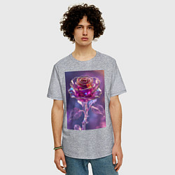 Футболка оверсайз мужская Кристальная роза, цвет: меланж — фото 2