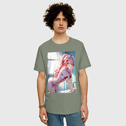 Футболка оверсайз мужская Медсестричка позаботится о тебе, цвет: авокадо — фото 2