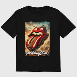 Мужская футболка оверсайз Rolling Stones - logo transformation