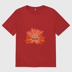 Мужская футболка оверсайз Рыжий пушистый монстрик
