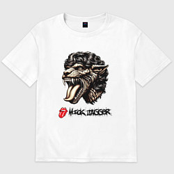 Футболка оверсайз мужская Mick Jagger - stylization, цвет: белый