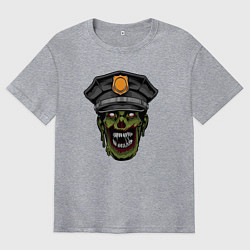Мужская футболка оверсайз Зомби полицейский
