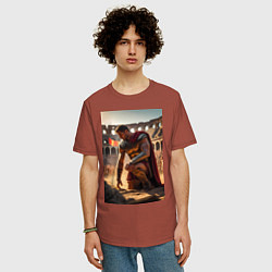 Футболка оверсайз мужская Спартак в Колизее, цвет: кирпичный — фото 2