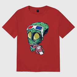 Футболка оверсайз мужская Пришелец в кино, цвет: красный