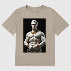 Мужская футболка оверсайз Античный герой с цепочкой