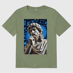 Футболка оверсайз мужская Античность и математика, цвет: авокадо