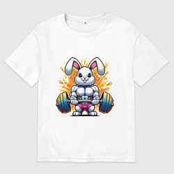 Мужская футболка оверсайз Gym bunny barbell