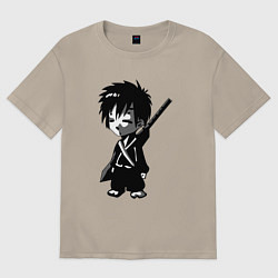 Мужская футболка оверсайз Маленький воин-самурай