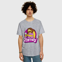 Футболка оверсайз мужская Barney with beer, цвет: меланж — фото 2