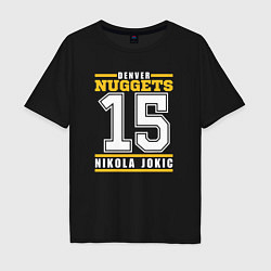 Футболка оверсайз мужская Denver - Nocola Jokic, цвет: черный
