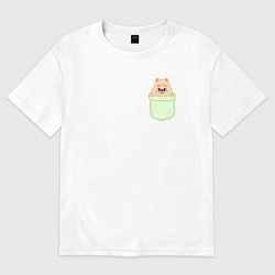 Футболка оверсайз мужская Han quokka in pocket, цвет: белый