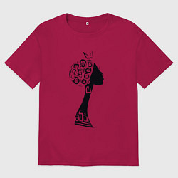 Футболка оверсайз мужская Black woman, цвет: маджента